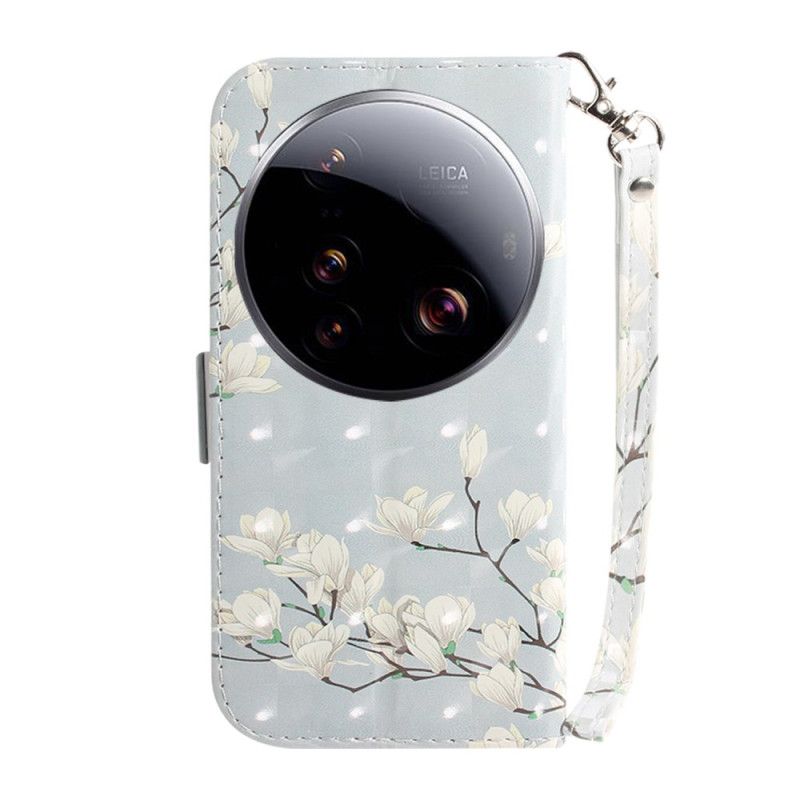 Nahkakotelo Xiaomi 15 Ultra Magnolia Ja Nauha