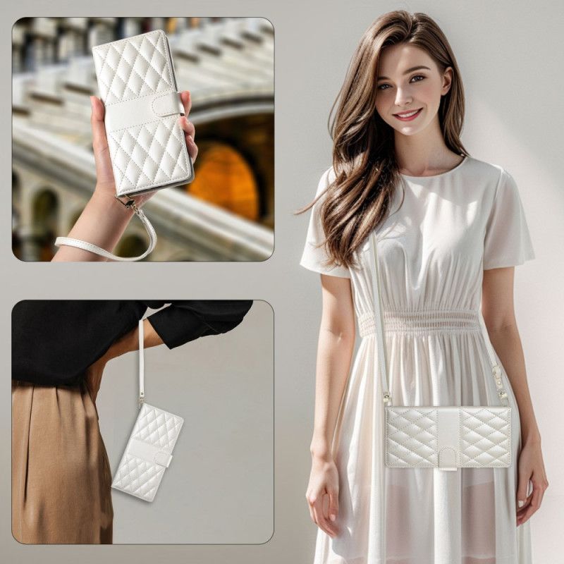 Nahkakotelo Xiaomi 15 Ultra Tikattu Hihna Ja Olkahihna