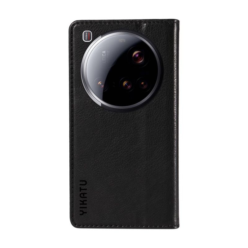 Nahkakotelo Xiaomi 15 Ultra Yikatu Litsi-jäljitelmä Nahka