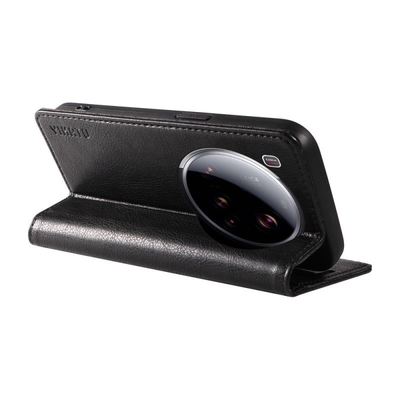 Nahkakotelo Xiaomi 15 Ultra Yikatu Litsi-jäljitelmä Nahka