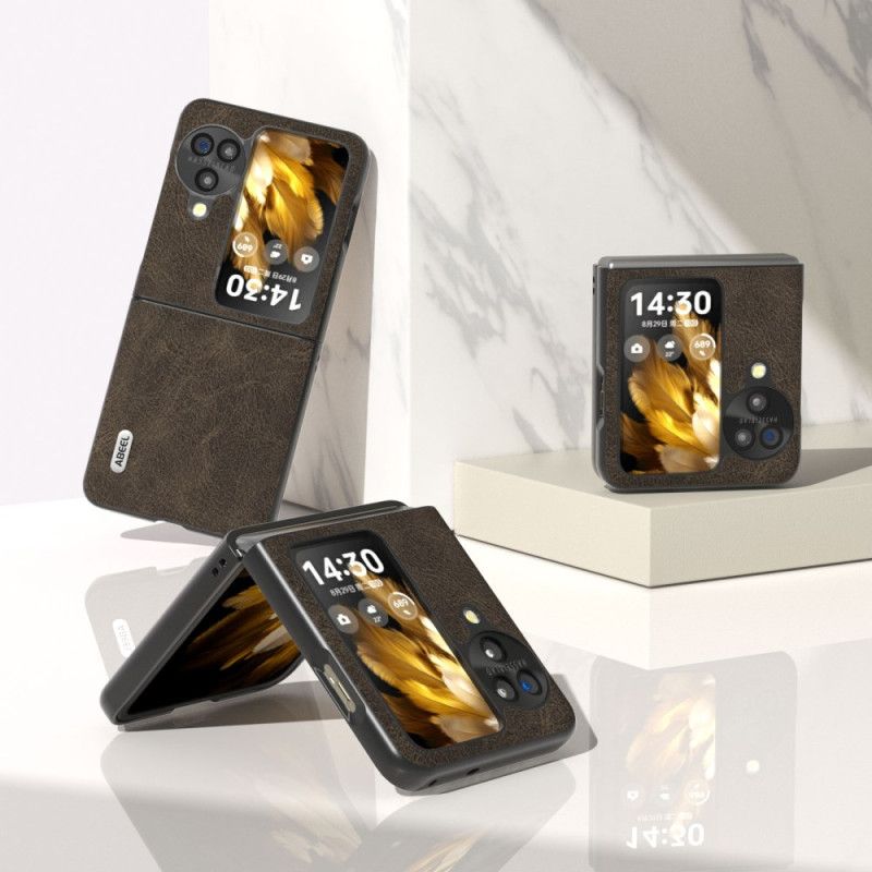 Kuori Oppo Find N3 Flip Nahkaefekti Vintage Abeel