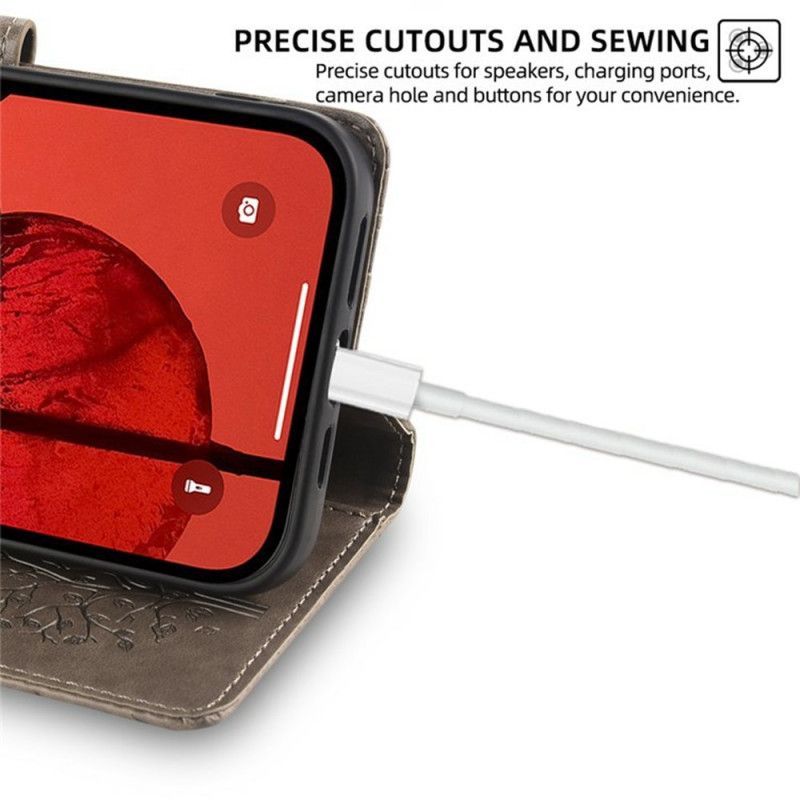 Kotelot Realme 14 Pro Plus 5g Puu- Ja Peurakuvioinen Nauha Suojakuori