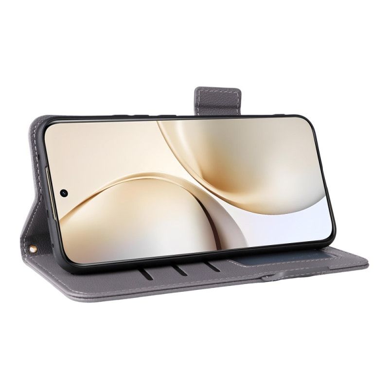 Nahkakotelo Realme 14 Pro Plus 5g Litsikuvioinen Tekonahka Hihnalla