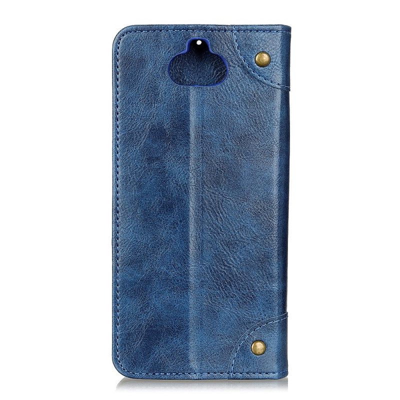 Flip Kotelot Sony Xperia 8 Punainen Vintage Niitti Versio Suojakuori
