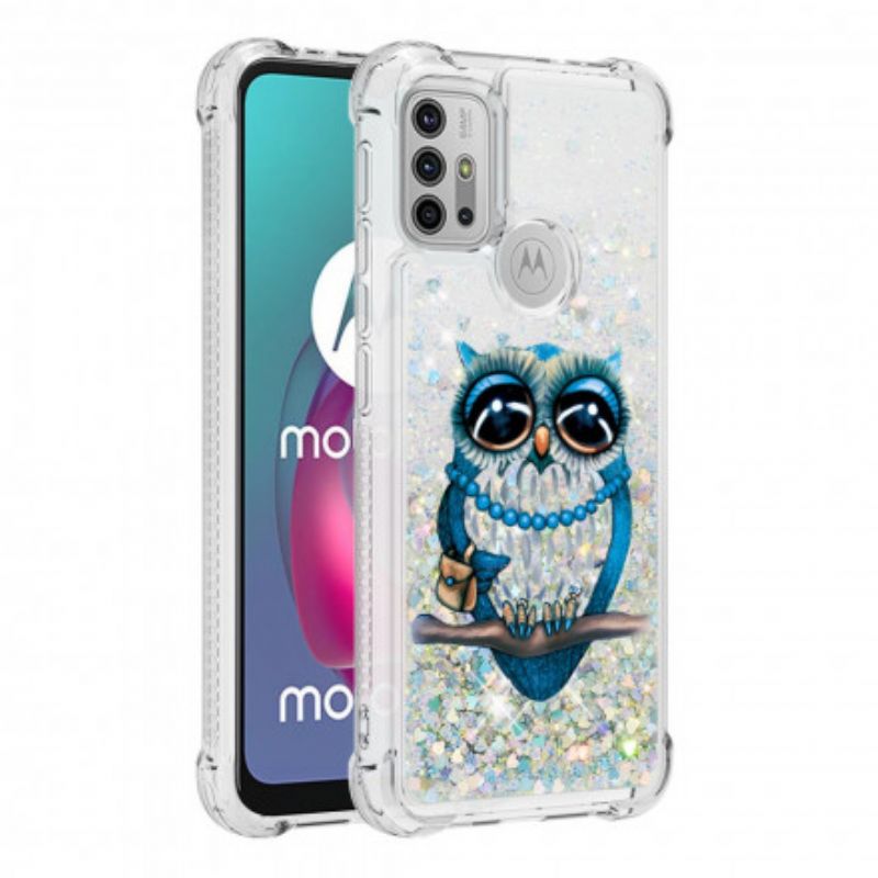 Kuori Moto G30 / G10 Neiti Glitter Owl Suojakuori