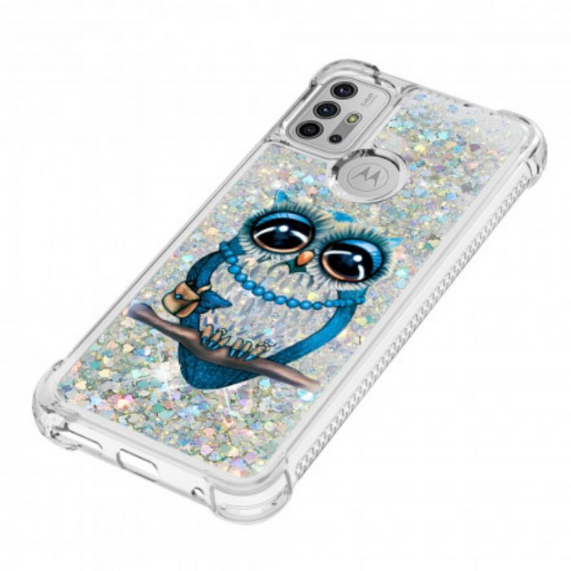 Kuori Moto G30 / G10 Neiti Glitter Owl Suojakuori