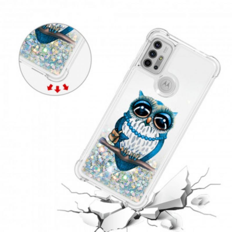Kuori Moto G30 / G10 Neiti Glitter Owl Suojakuori