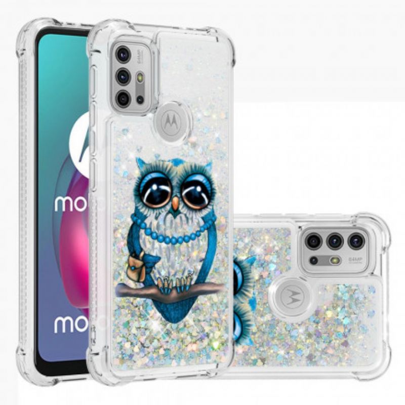 Kuori Moto G30 / G10 Neiti Glitter Owl Suojakuori