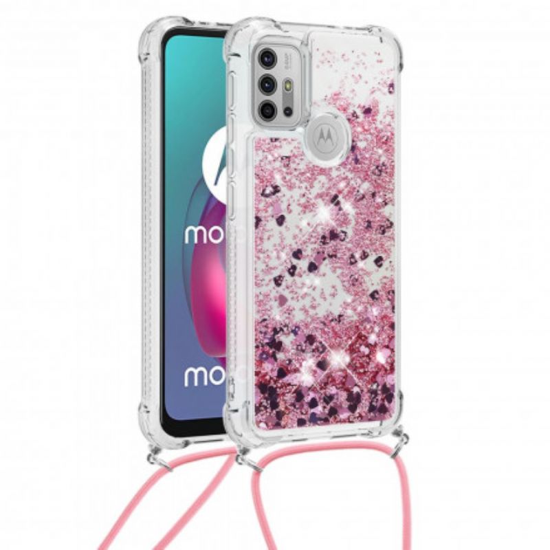 Kuori Moto G30 / G10 Paljetteja Kiristysnyörillä