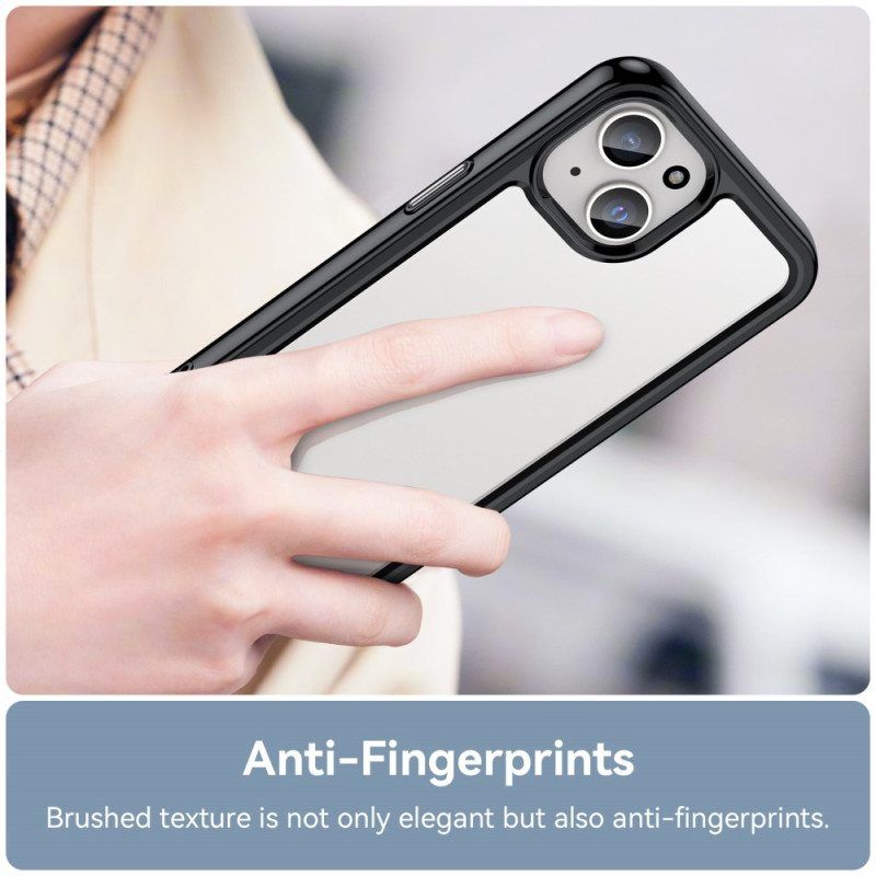 Case iPhone 15 Läpinäkyvät Silikonireunat