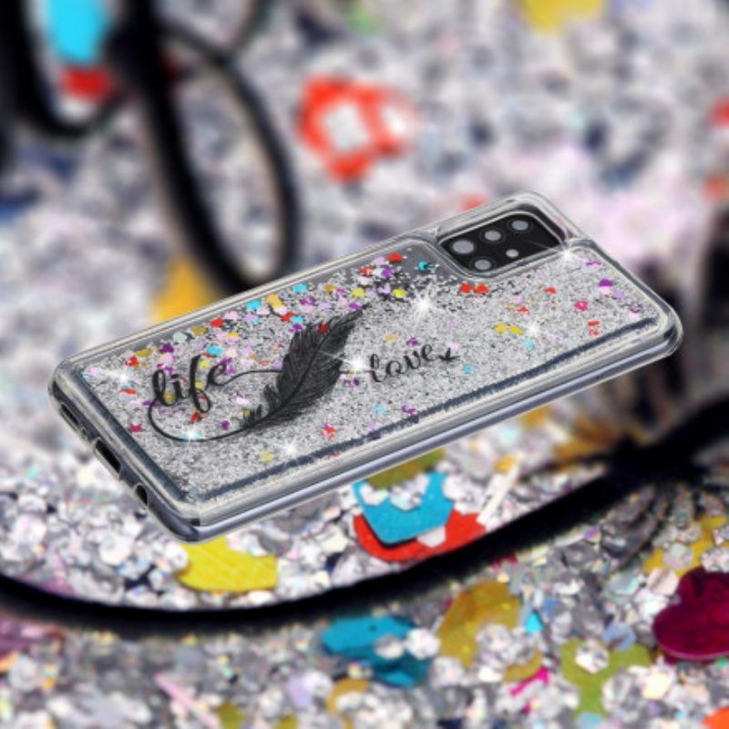 Case Samsung Galaxy A52 4G / A52 5G / A52s 5G Life & Love Paljetteja