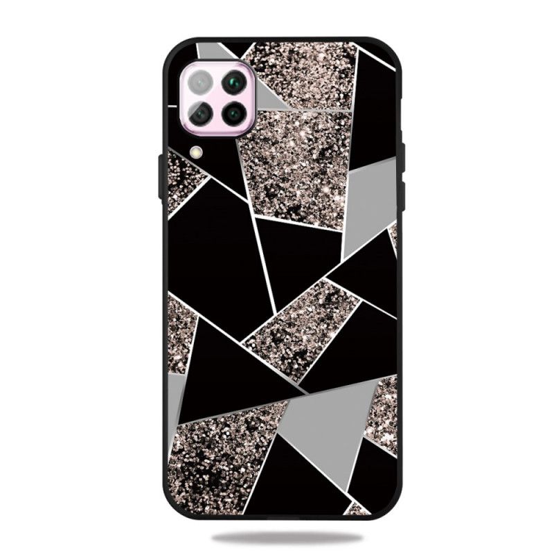 Case Kuoret Samsung Galaxy A12 Valkoinen Musta Puhelinkuoretolorous Geometria Marmori
