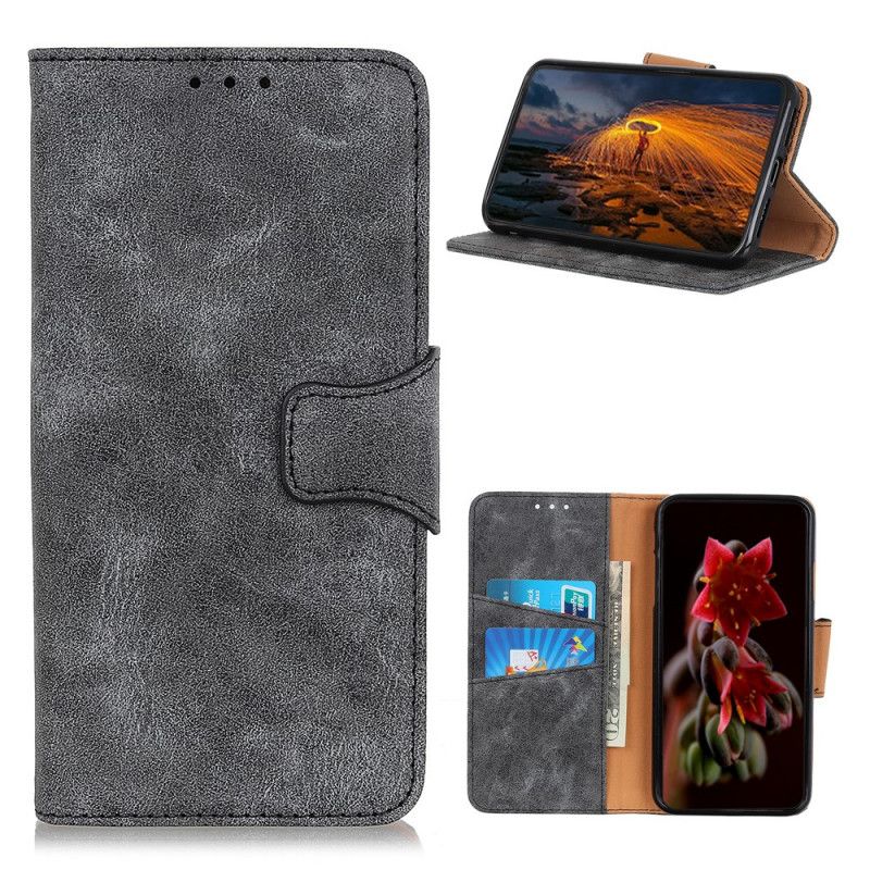 Kotelot Samsung Galaxy A12 Ruskea Musta Vintage Magneettinen Läppä Suojakuori
