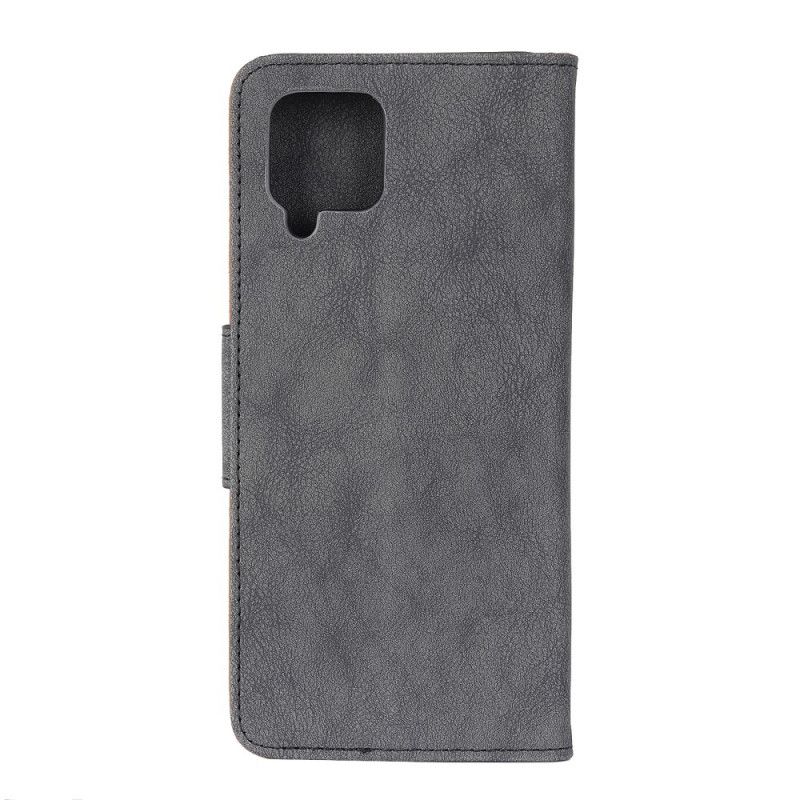 Kotelot Samsung Galaxy A12 Ruskea Musta Vintage Magneettinen Läppä Suojakuori