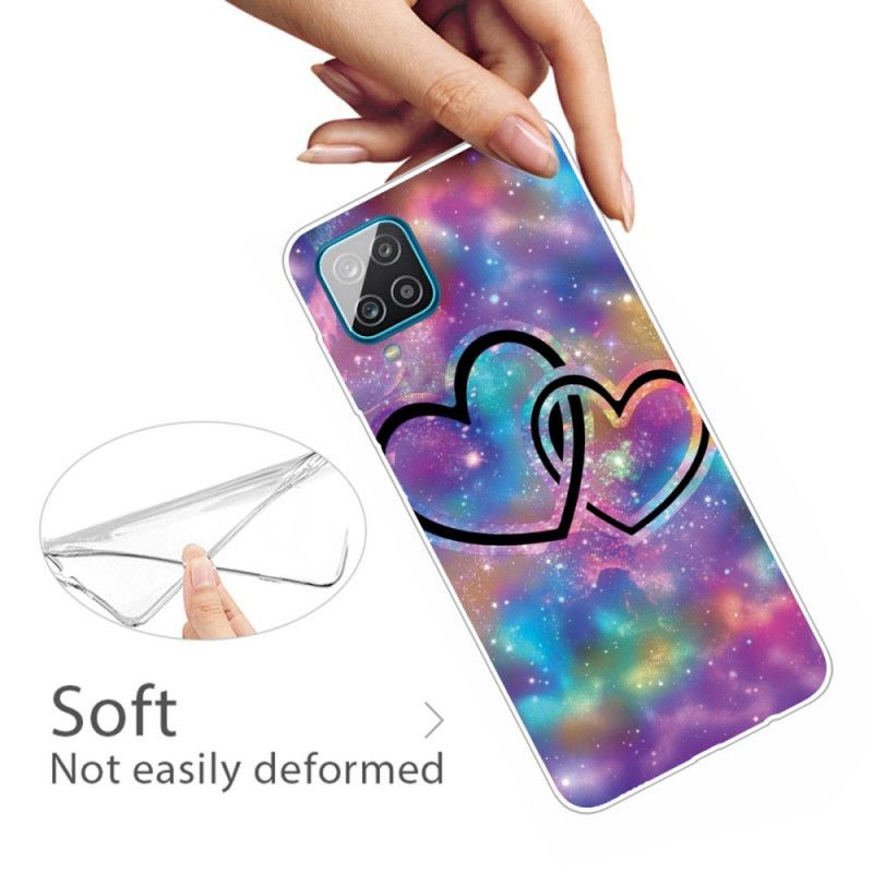 Kuori Samsung Galaxy A12 Ketjutetut Sydämet
