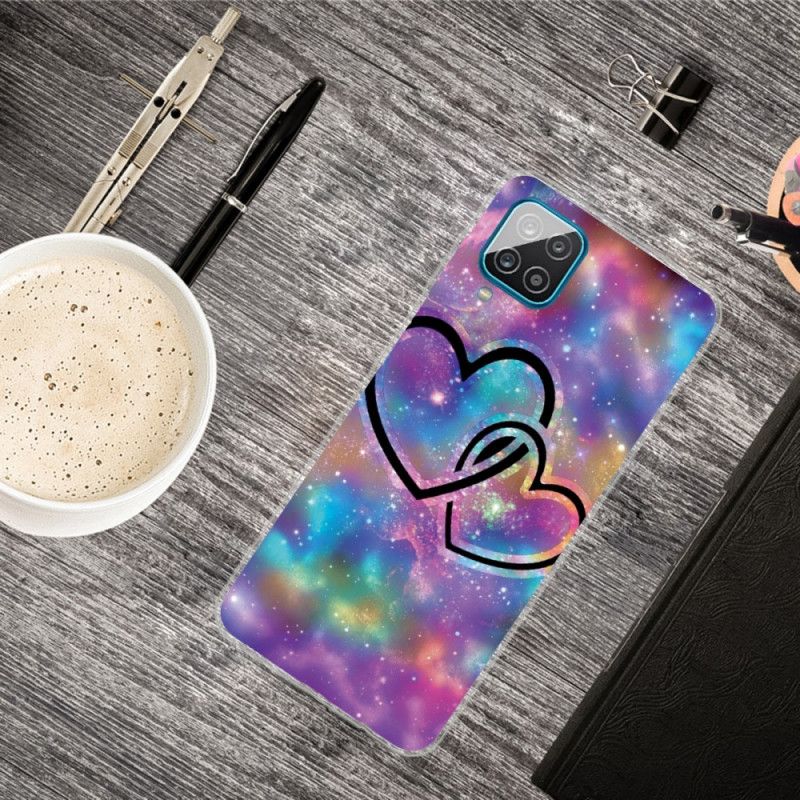Kuori Samsung Galaxy A12 Ketjutetut Sydämet