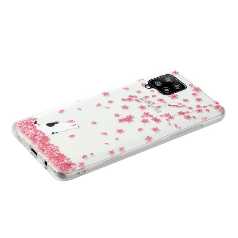 Kuori Samsung Galaxy A12 Terälehdet Ja Kissa