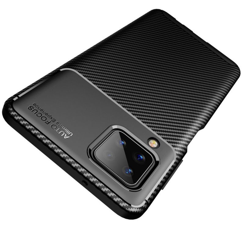 Kuori Samsung Galaxy A12 Tummansininen Musta Joustava Hiilikuidun Rakenne