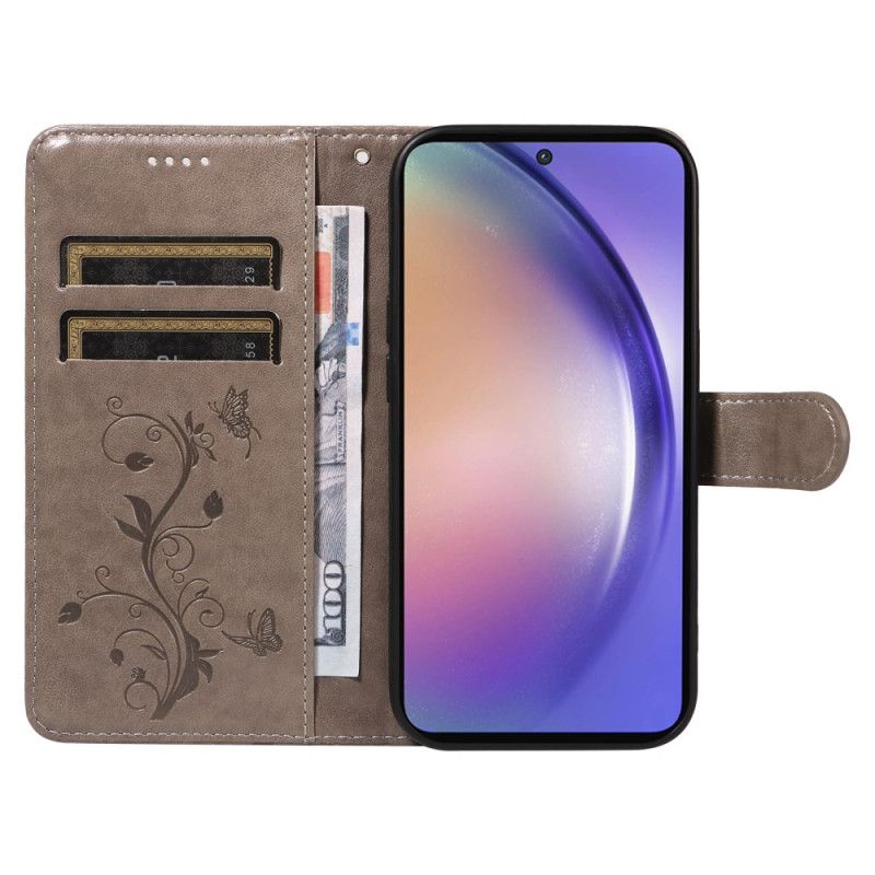 Kotelot Samsung Galaxy A55 5g Kukkakuvio Hihnalla