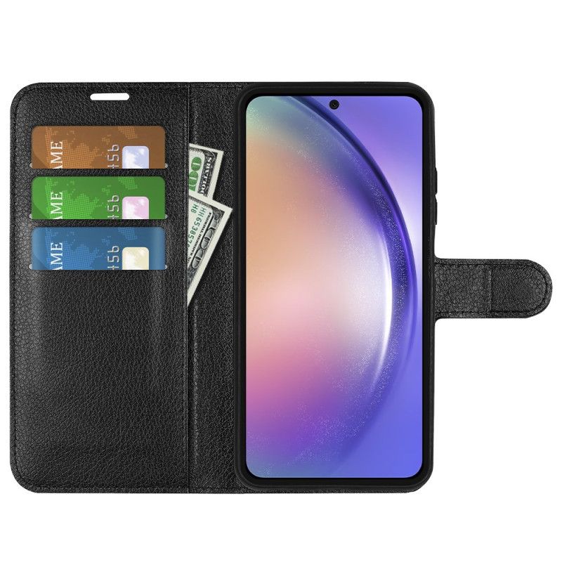 Nahkakotelo Samsung Galaxy A55 5g Classic Litchi Faux Leather