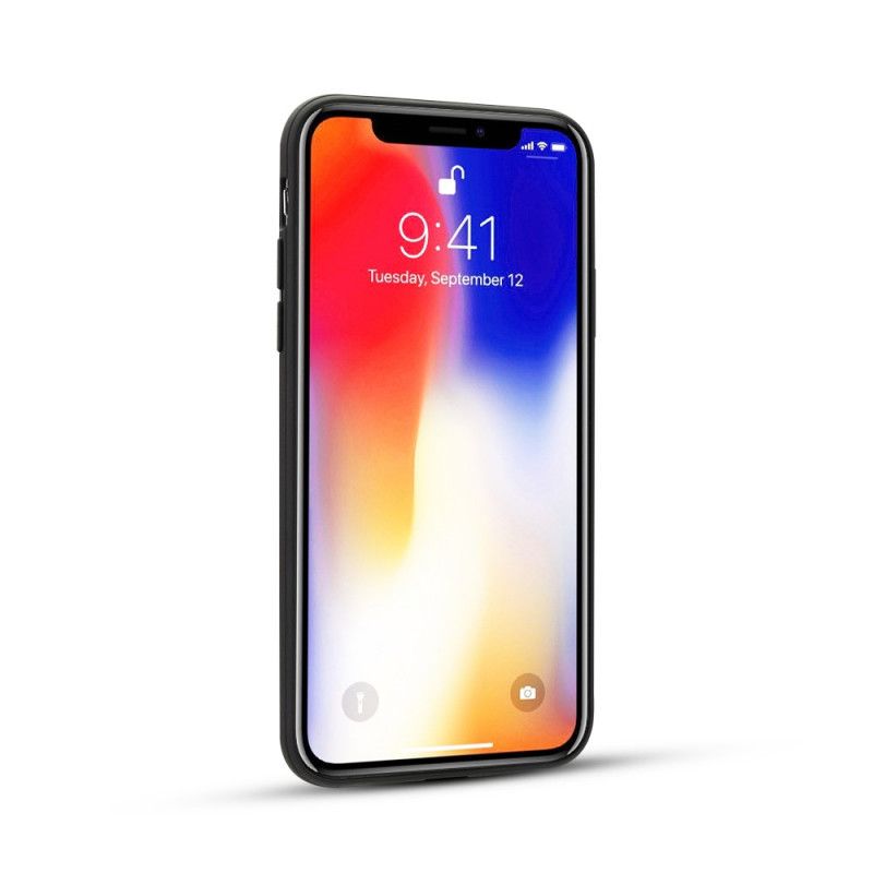 Kuori iPhone XS Ruskea Musta Aitoa Litsi Nahkaa Suojakuori
