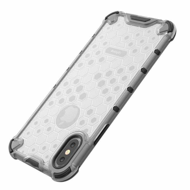 Kuori iPhone XS Valkoinen Musta Hunajakennotyyli