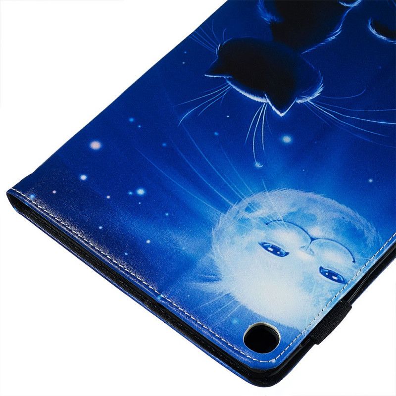 Nahkakotelo Samsung Galaxy Tab A 10.1 (2019) Puhelinkuoret Kissa Kuutamossa