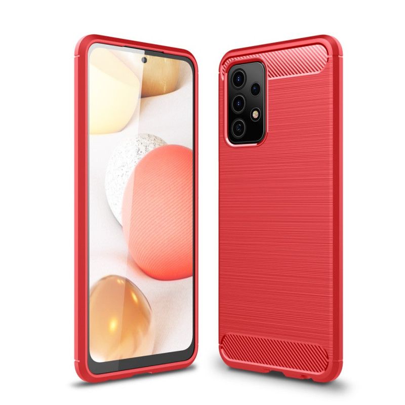 Kuori Samsung Galaxy A52 4G / A52 5G Punainen Musta Harjattu Hiilikuitu