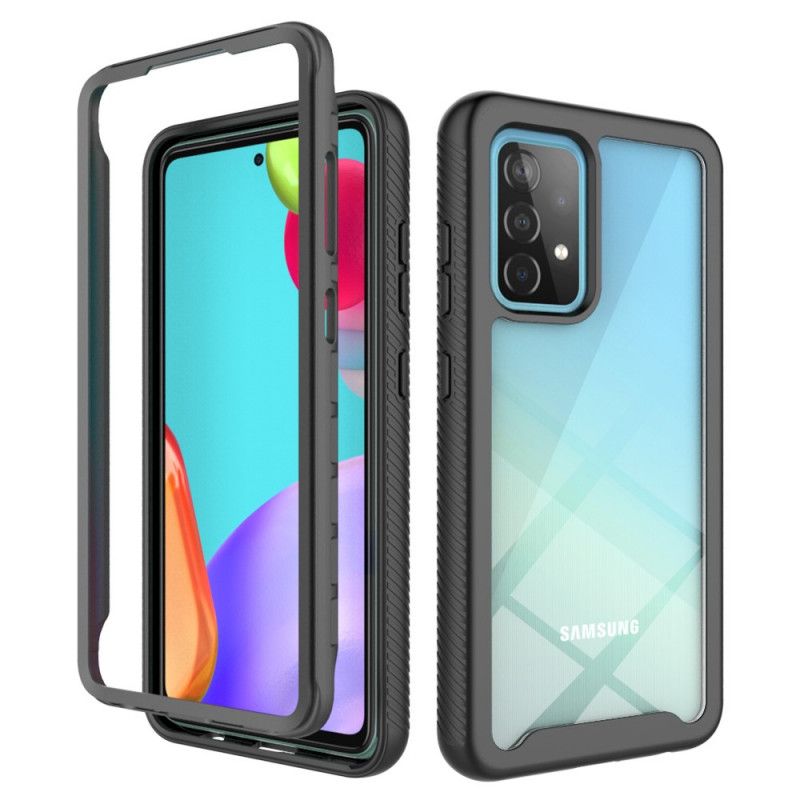 Kuori Samsung Galaxy A52 4G / A52 5G Valkoinen Musta Hybridisilikonivanteen Muotoilu