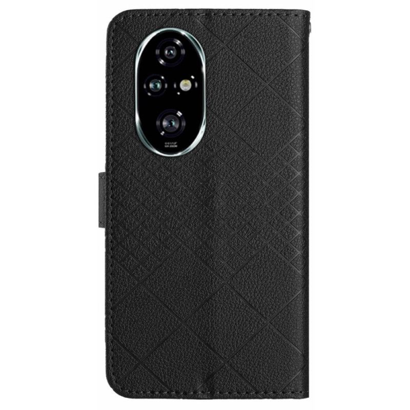 Nahkakotelo Honor 200 Pro Timanttihihnakuvio