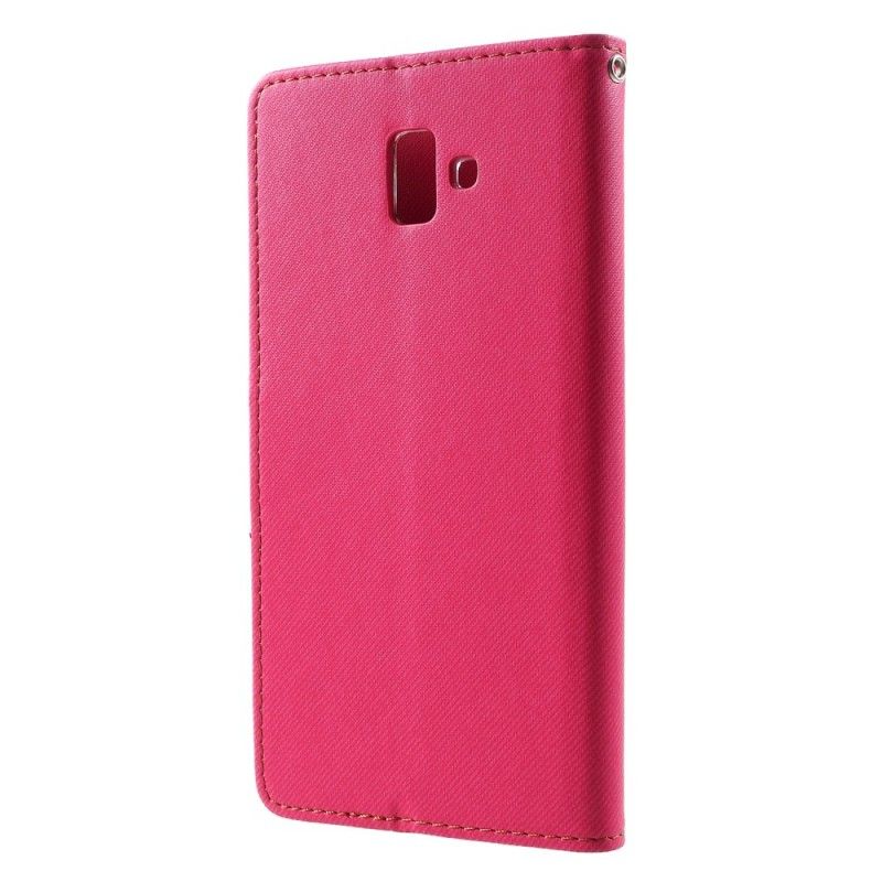 Suojakuori Samsung Galaxy J6 Plus Magenta Musta Kaksisävyinen Mölykangas