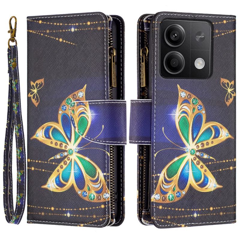 Kotelot Xiaomi Redmi Note 13 5g Strassikivi-perhoslompakko Hihnalla