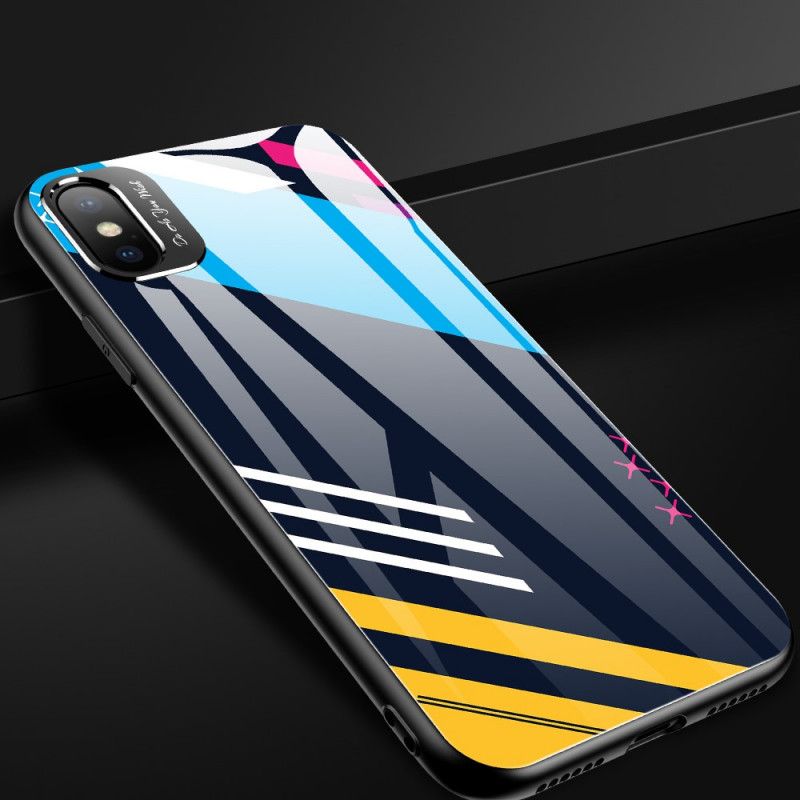 Case Kuoret iPhone XS Max Keltainen Magenta Puhelinkuoret Taiteellinen Karkaistu Lasi