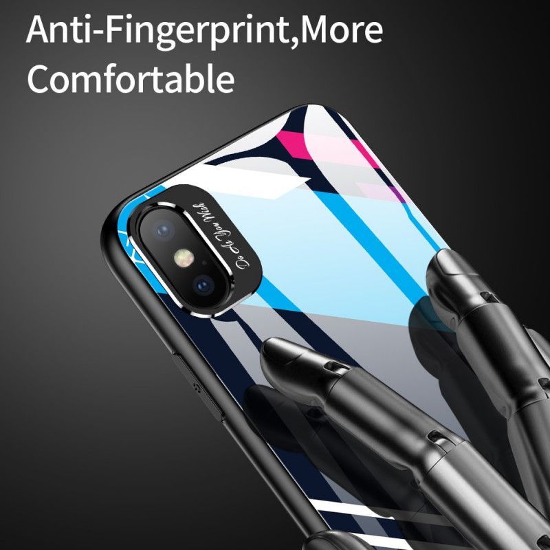 Case Kuoret iPhone XS Max Keltainen Magenta Puhelinkuoret Taiteellinen Karkaistu Lasi