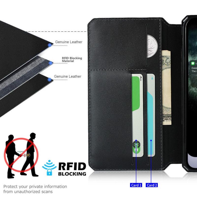 Flip Kotelot iPhone XS Max Punainen Musta Aitoa Nahkaa Oleva Hihna