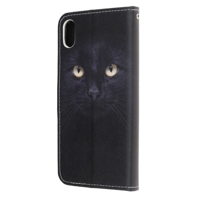 Kotelot iPhone XS Max Mustat Kissan Silmät Tangoilla