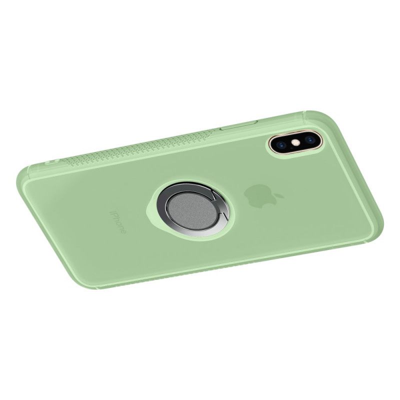 Kuori iPhone XS Max Keltainen Magenta Sisä- / Ulkovärinvaihto Renkaalla