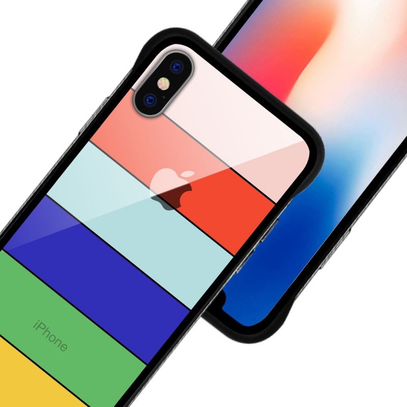 Kuori iPhone XS Max Turkoosi Keltainen Nxe Sateenkaarisarja Suojakuori