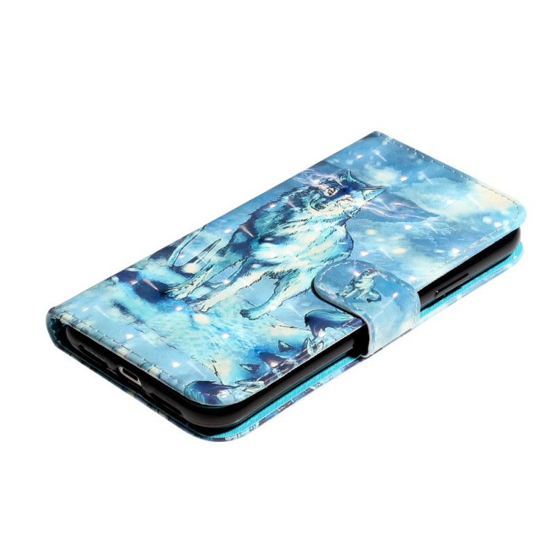 Nahkakotelo iPhone XS Max Puhelinkuoret Suden Valopisteet Hihnalla