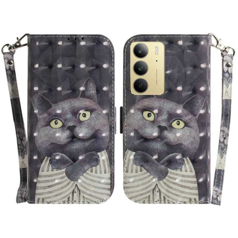 Kotelot Realme C75 Puhelinkuoret Harmaa Kissan Kaulanauha