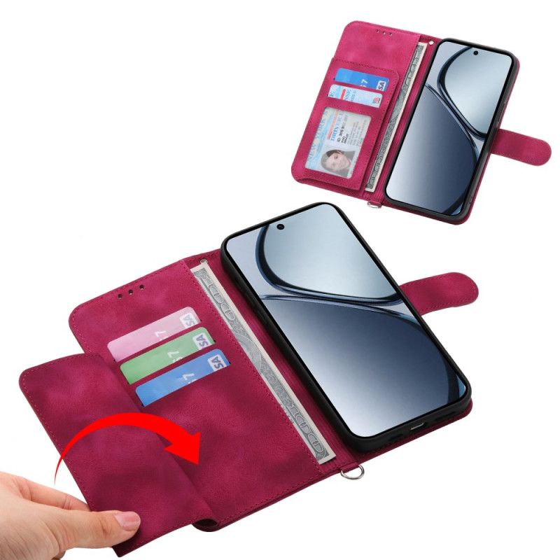 Kotelot Realme C75 Puhelinkuoret Mokkanahkainen Pitsikuvio Hihnalla Ja Olkahihnalla