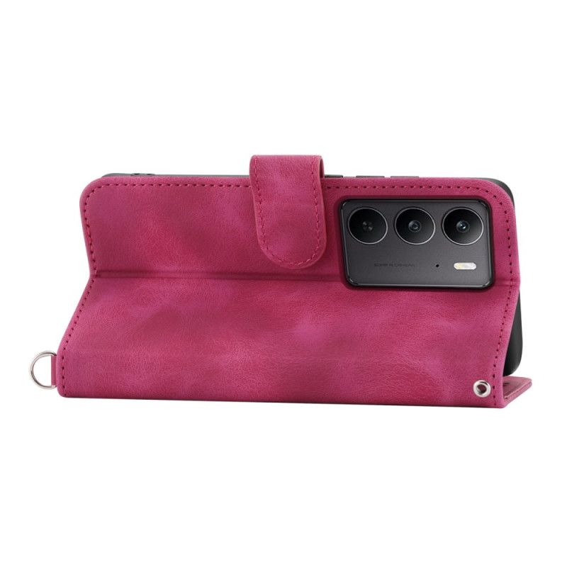 Kotelot Realme C75 Puhelinkuoret Mokkanahkainen Pitsikuvio Hihnalla Ja Olkahihnalla