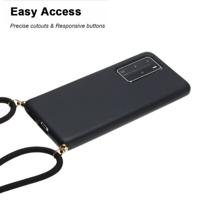Huawei P40 Pro Silikonikotelo Värillisellä Johdolla