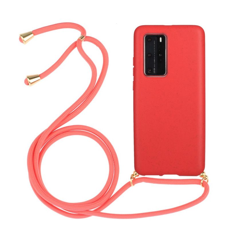 Huawei P40 Pro Silikonikotelo Värillisellä Johdolla