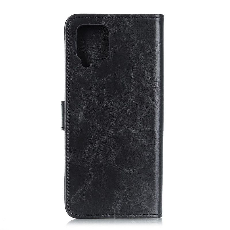 Kotelot Samsung Galaxy A42 5G Punainen Musta Biisonin Nahkaefekti Suojakuori