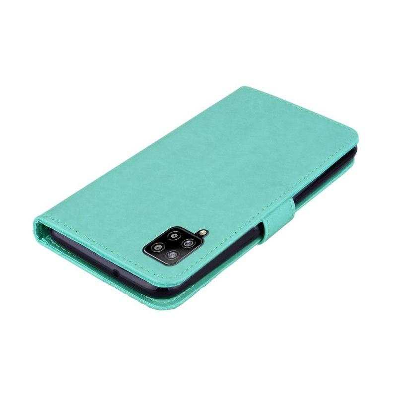 Kotelot Samsung Galaxy A42 5G Purppura Harmaa Pöllö Mandala Ja Remmi