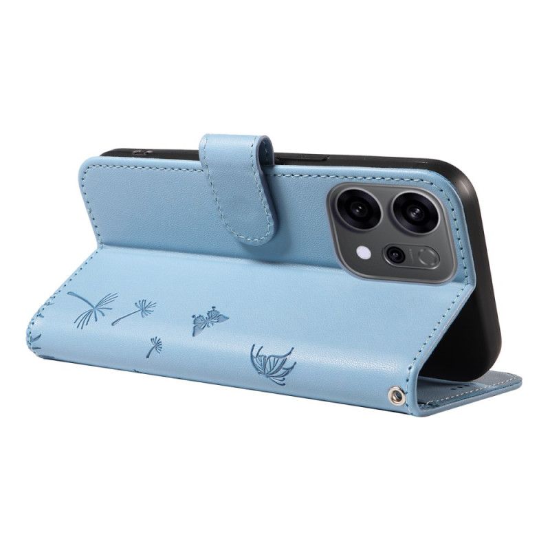 Nahkakotelo Oppo Reno 14 5g Voikukat Hihnalla