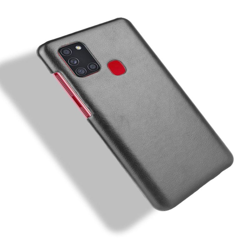 Kuori Samsung Galaxy A21s Harmaa Musta Suorituskykyinen Litsi Nahkainen Vaikutus