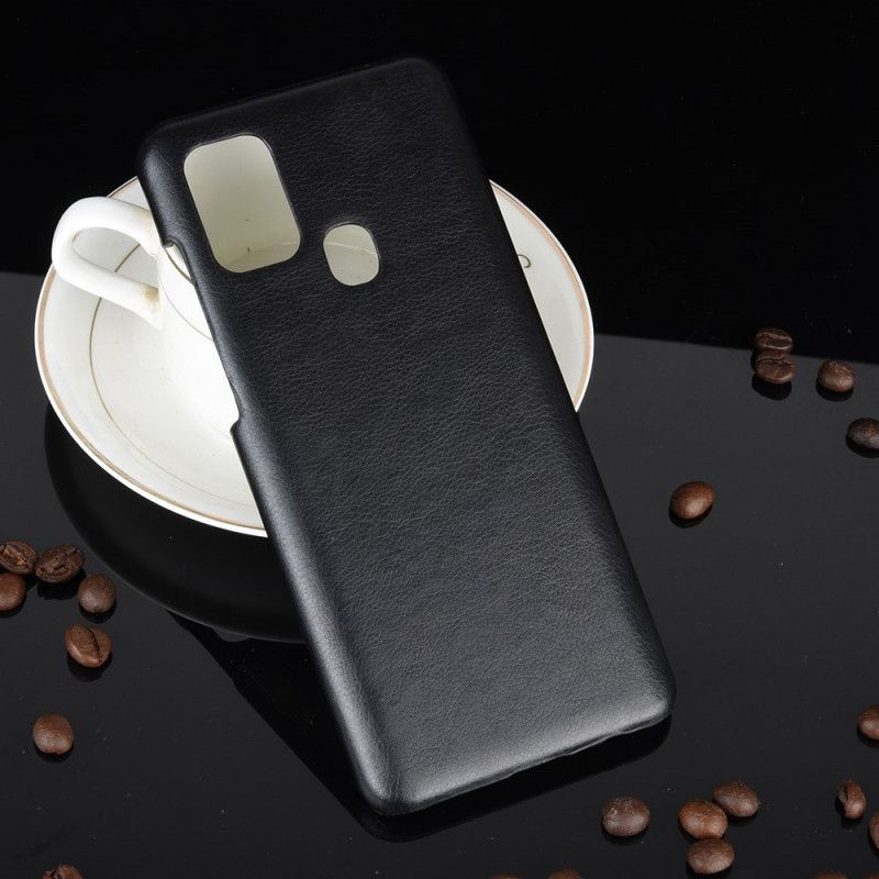 Kuori Samsung Galaxy A21s Harmaa Musta Suorituskykyinen Litsi Nahkainen Vaikutus