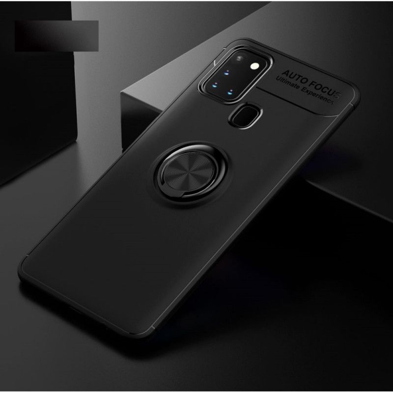 Kuori Samsung Galaxy A21s Punainen Musta Pyörivä Rengas Suojakuori